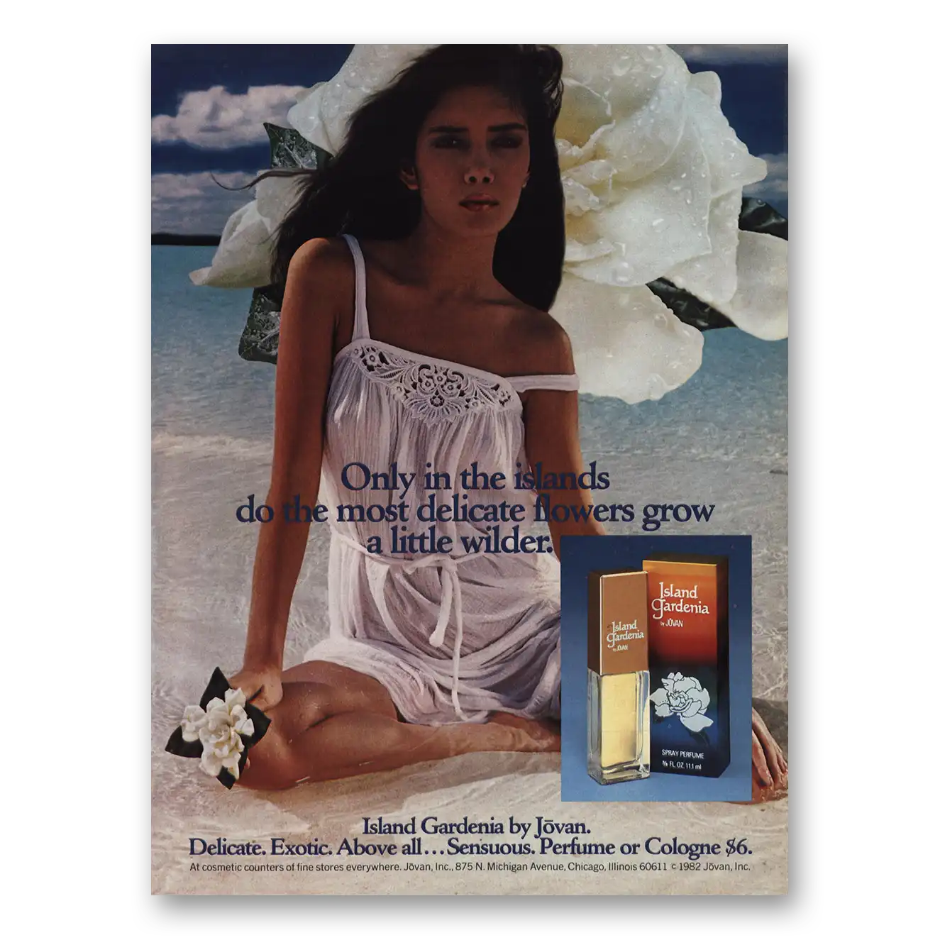 1982 Island Gardenia Perfume Only In the Islands Vintage Magazine Print Ad