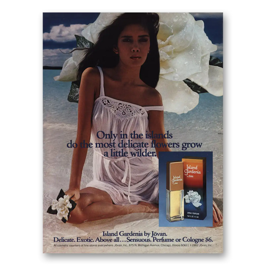 1982 Island Gardenia Perfume Only In the Islands Vintage Magazine Print Ad