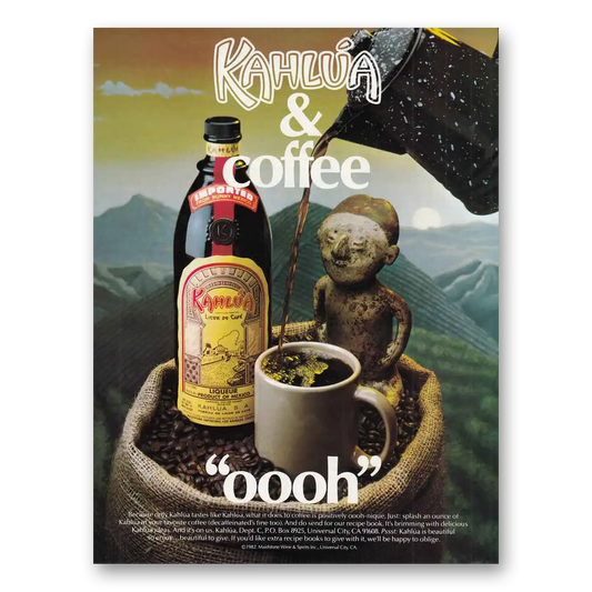 1982 Kahlua Kahlua & Coffee Vintage Magazine Print Ad