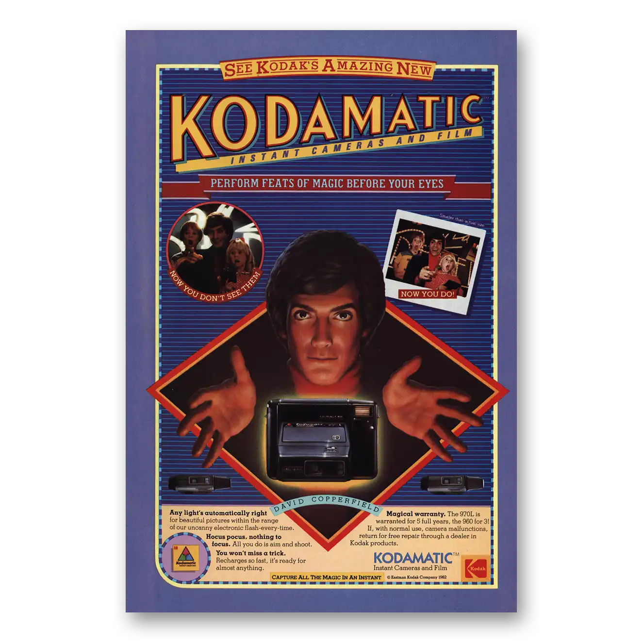 1982 Kodamatic Camera David Copperfield Vintage Magazine Print Ad