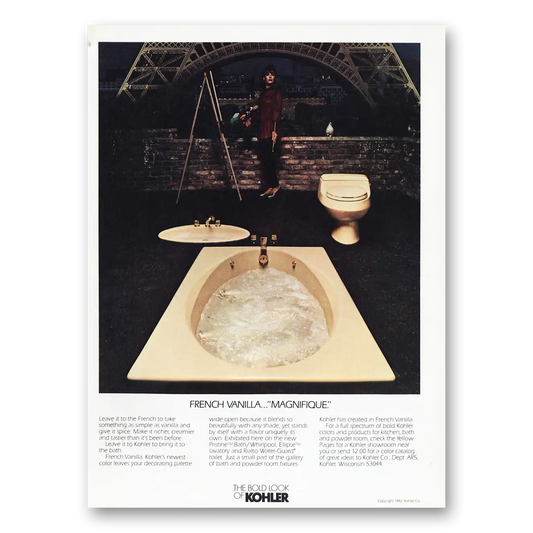 1982 Kohler French Vanilla Magnifique Vintage Magazine Print Ad