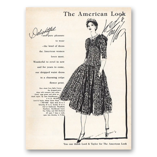 1982 Lord & Taylor American Look Delightful Vintage Magazine Print Ad