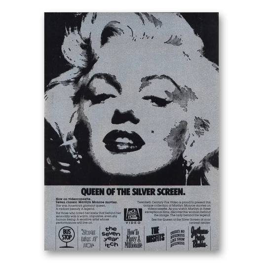 1982 Queen of Silver Promo Marilyn Monroe Vintage Magazine Print Ad