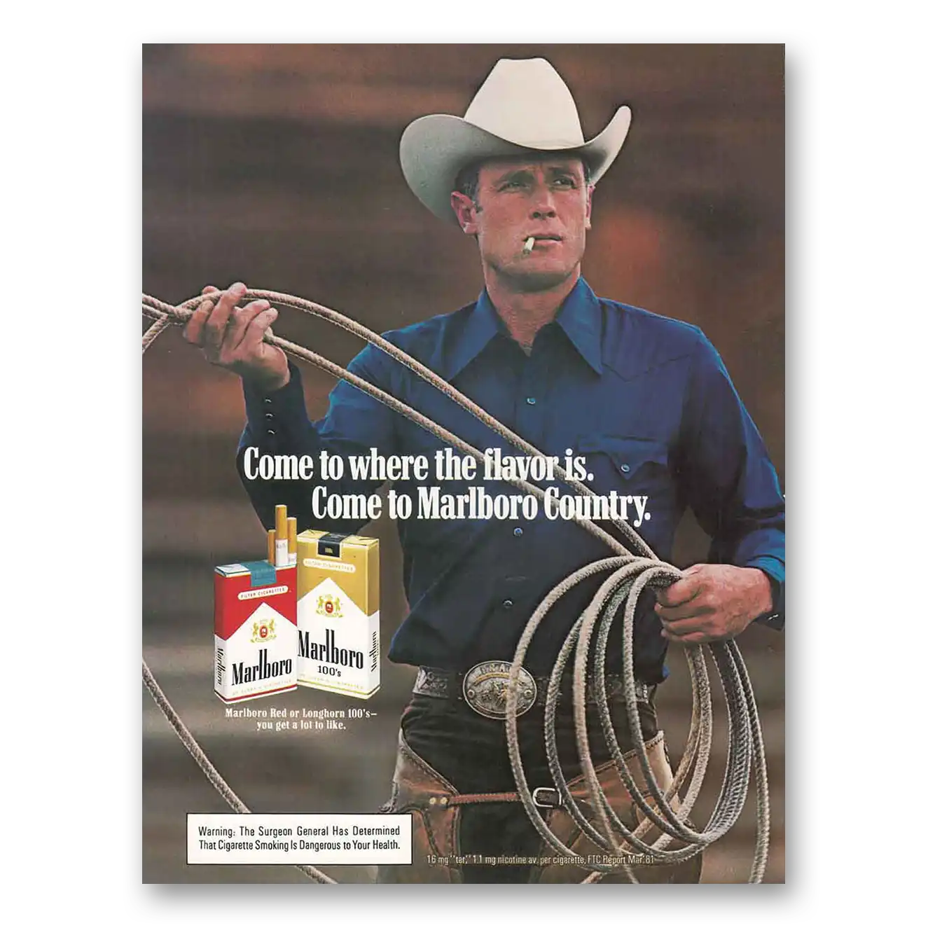 1982 Marlboro Cigarettes Come to Marlboro Country Vintage Magazine Print Ad