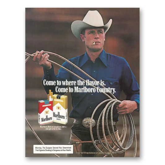 1982 Marlboro Cigarettes Come to Marlboro Country Vintage Magazine Print Ad