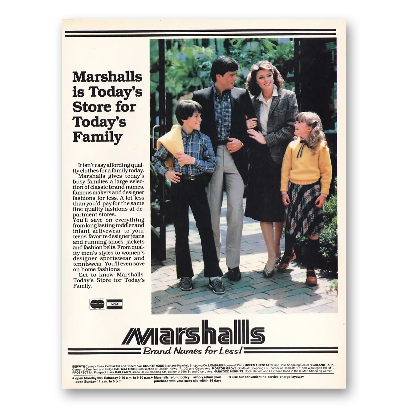 1982 Marshalls Stores Todays Store Todays Family Vintage Magazine Print Ad