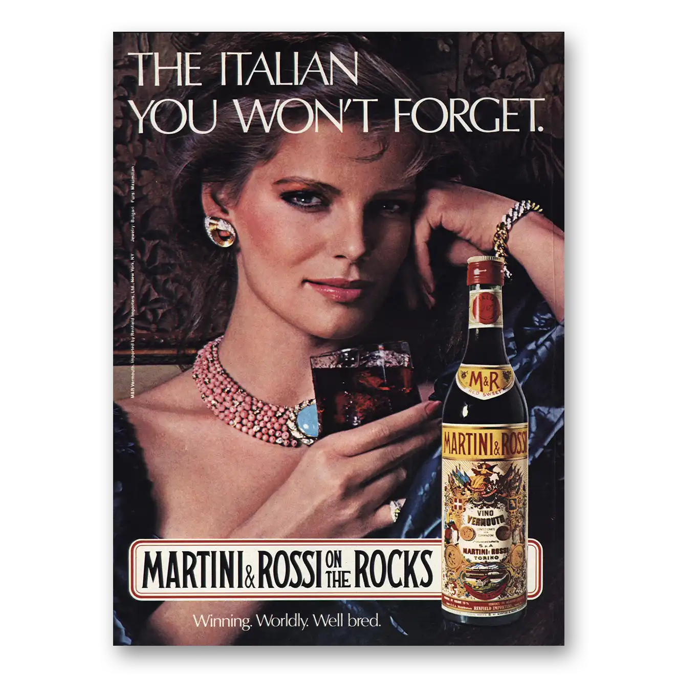 1982 Martini & Rossi Italian You Wont Forget Vintage Magazine Print Ad