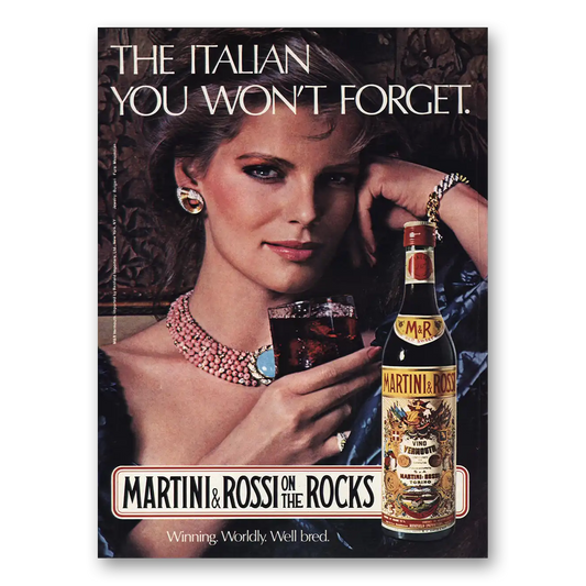 1982 Martini & Rossi Italian You Wont Forget Vintage Magazine Print Ad