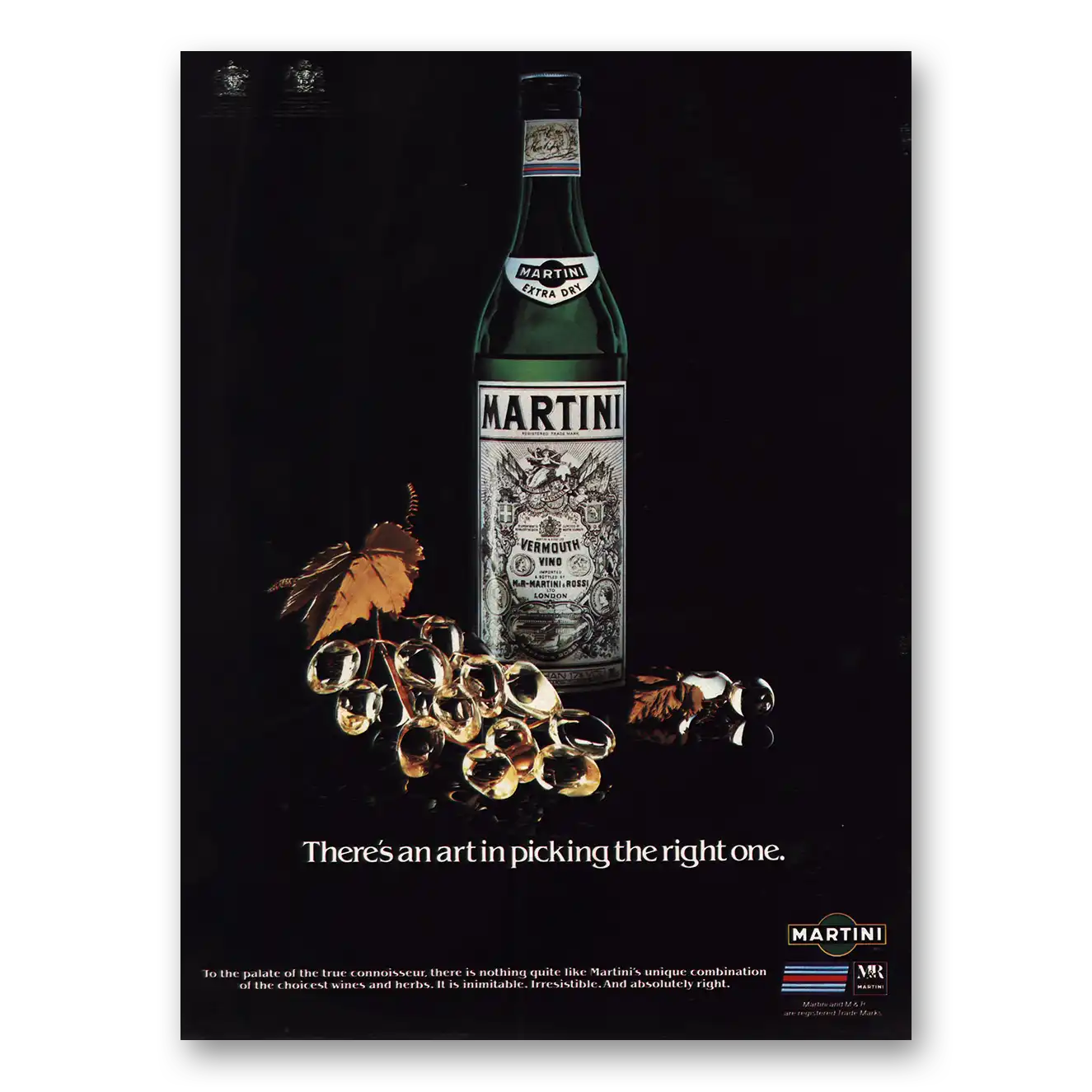 1982 Martini & Rossi Art In Picking the Right One Vintage Magazine Print Ad