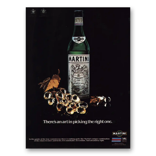 1982 Martini & Rossi Art In Picking the Right One Vintage Magazine Print Ad