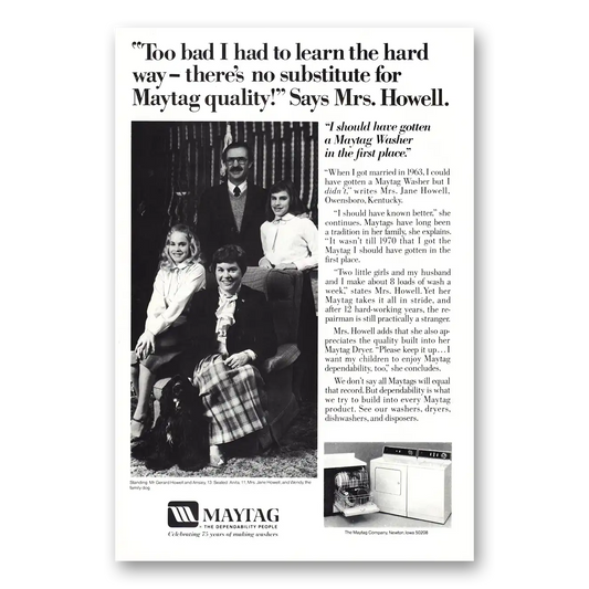 1982 Maytag Mrs Howell Vintage Magazine Print Ad