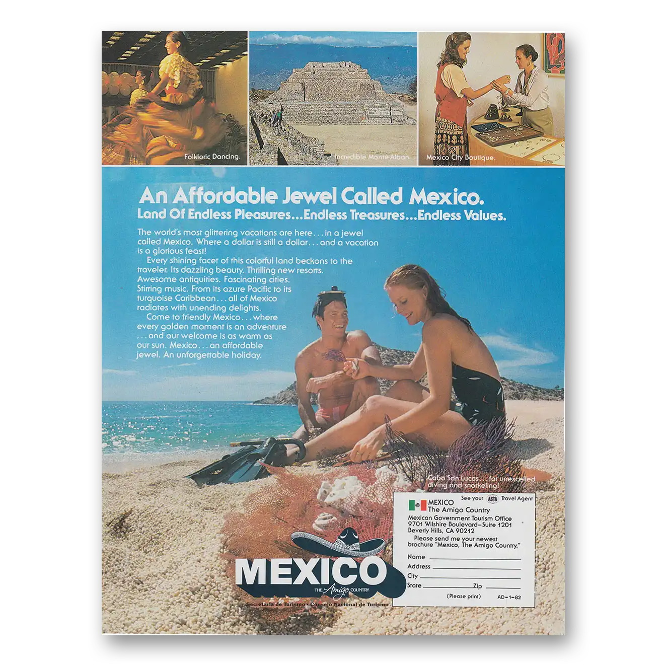 1982 Mexico An Affordable Jewel Called Mexico Vintage Magazine Print Ad