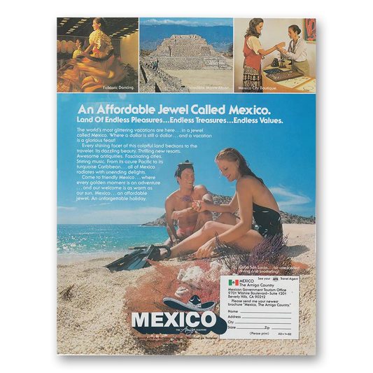 1982 Mexico An Affordable Jewel Called Mexico Vintage Magazine Print Ad