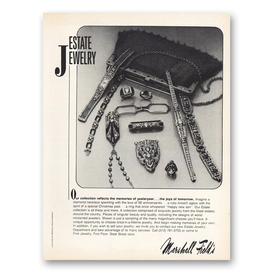 1982 Marshall Field Estate Jewelry Vintage Magazine Print Ad