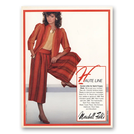 1982 Carole Little Fashion Haute Line Vintage Magazine Print Ad