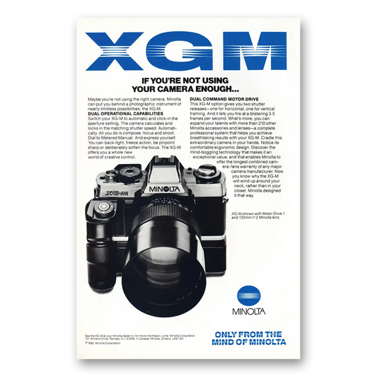 1982 Minolta Camera Not Using Your Camera Enough Vintage Magazine Print Ad