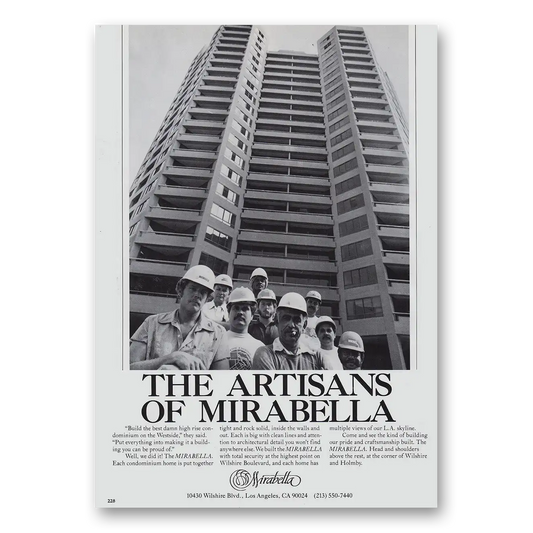 1982 Mirabella Condominiums Artisans of Mirabella Vintage Magazine Print Ad