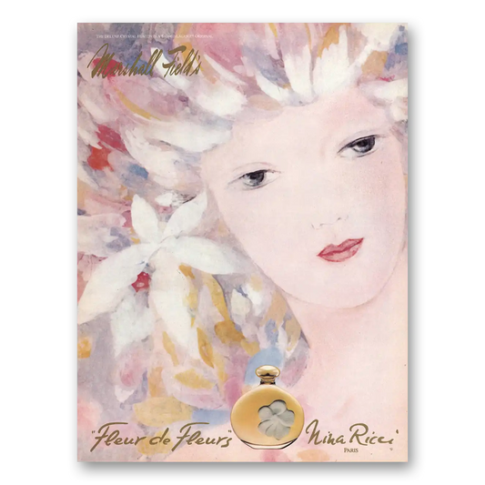 1982 Nina Ricci Fleur de Fleurs Perfume Paris Fleur de Fleurs Vintage Magazine Print Ad