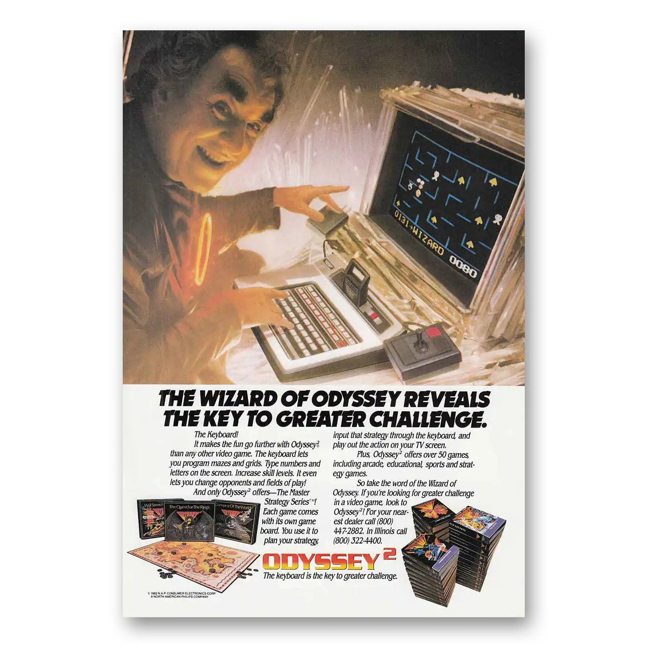 1982 Odyssey Video Games Video Games Wizard of Odyssey Vintage Magazine Print Ad