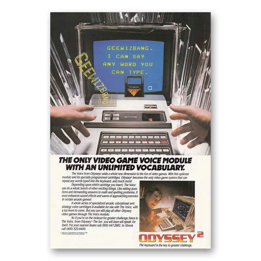 1982 Odyssey Video Games Geewizbang Video Game Module Vintage Magazine Print Ad