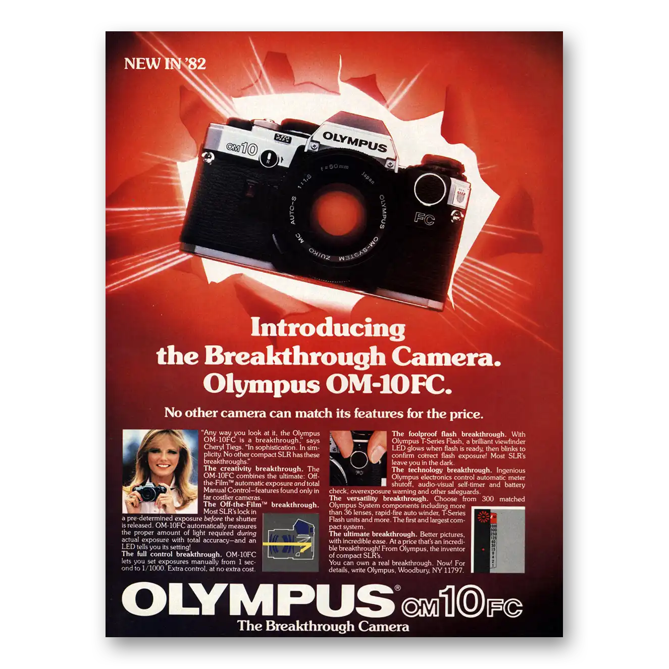 1982 Olympus Camera Camera Breakthrough Vintage Magazine Print Ad