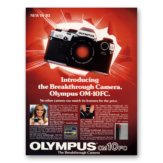 1982 Olympus Camera Camera Breakthrough Vintage Magazine Print Ad