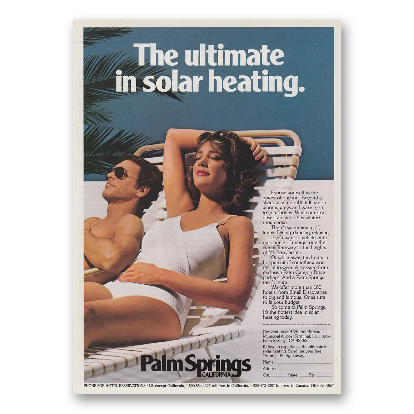 1982 Palm Springs California Times Like These Vintage Magazine Print Ad