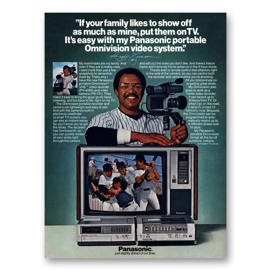 1982 Panasonic Video System Video System Reggie Jackson Vintage Magazine Print Ad