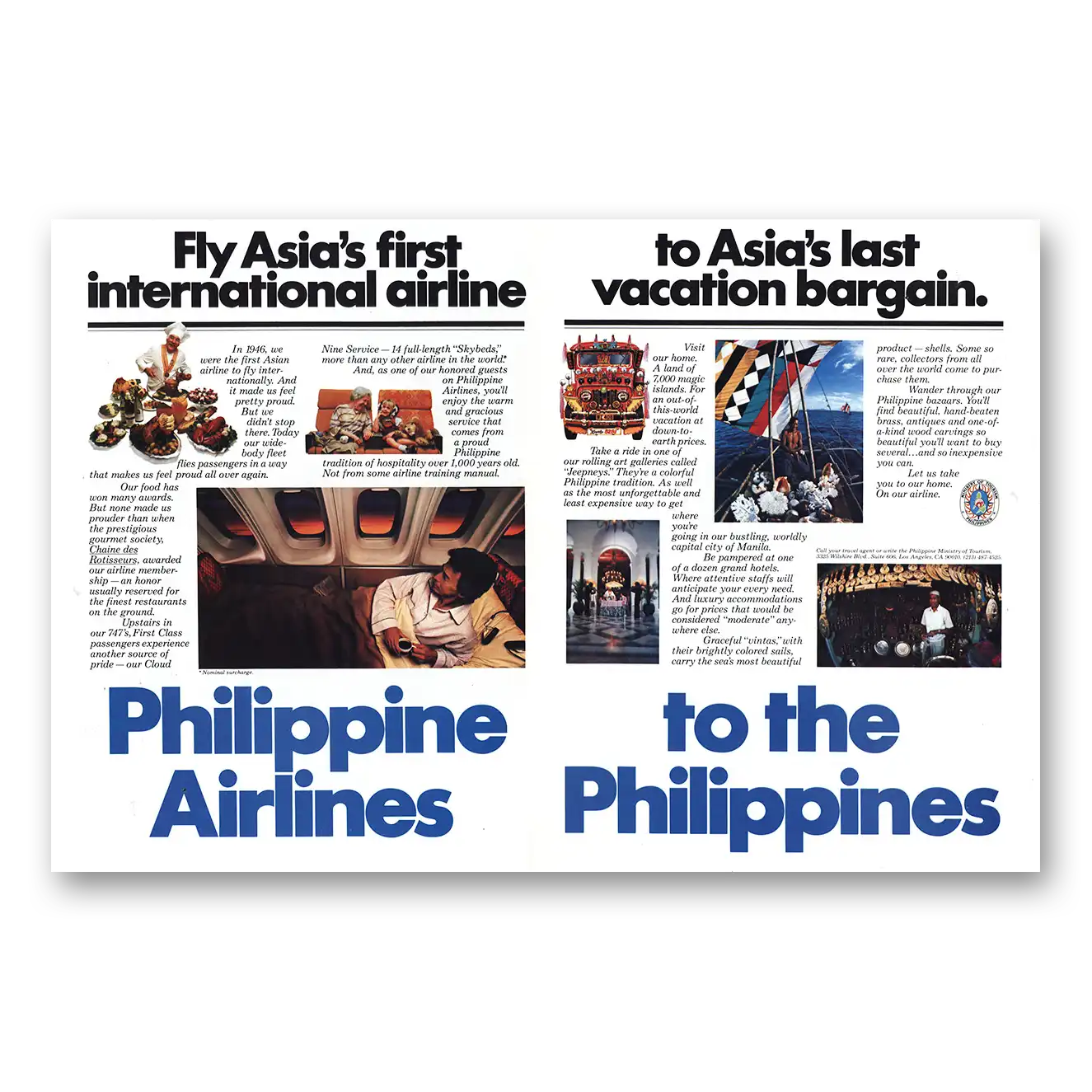 1982 Philippine Airlines Asias First International Vintage Magazine Print Ad