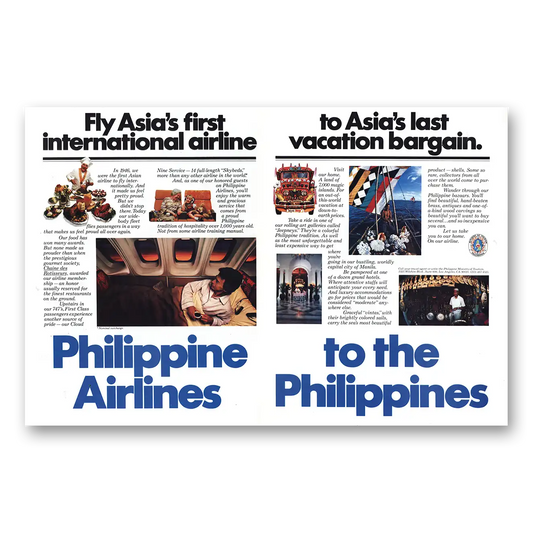 1982 Philippine Airlines Asias First International Vintage Magazine Print Ad