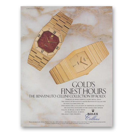 1982 Rolex Golds Finest Hour Vintage Magazine Print Ad