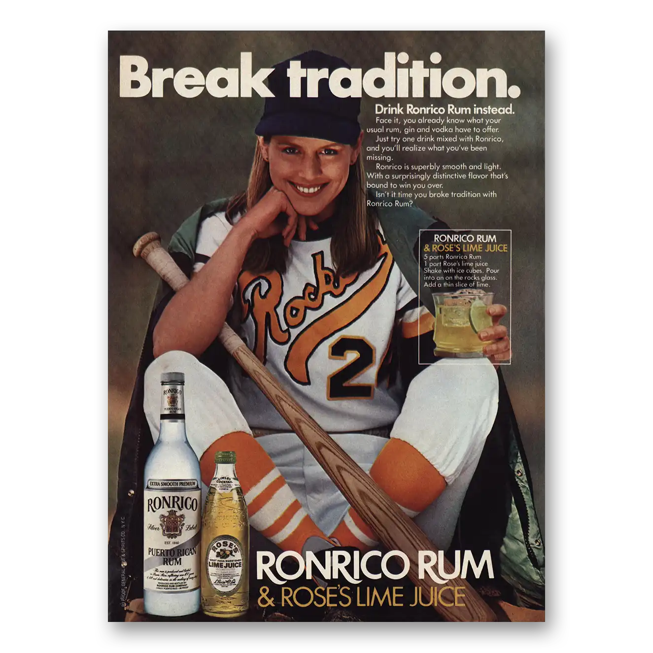 1982 Ronrico Rum Gold Rum Break Tradition Vintage Magazine Print Ad