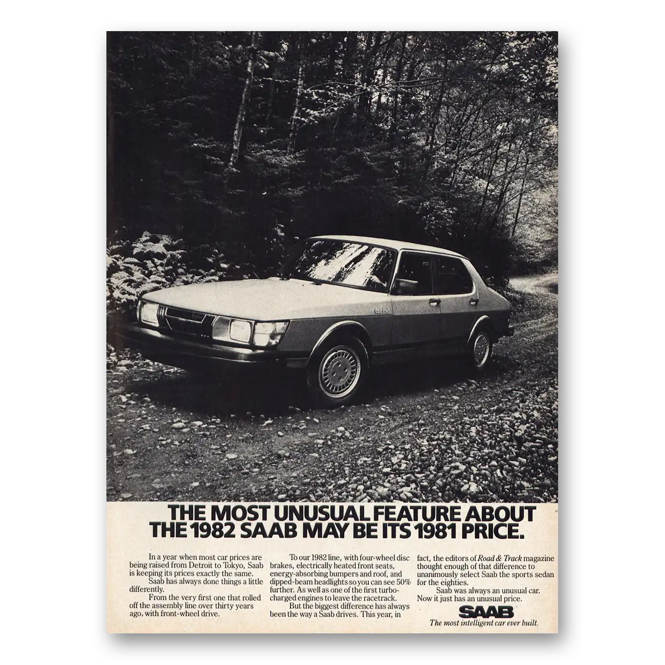 1981 Saab Most Unusual Feature Price Vintage Magazine Print Ad