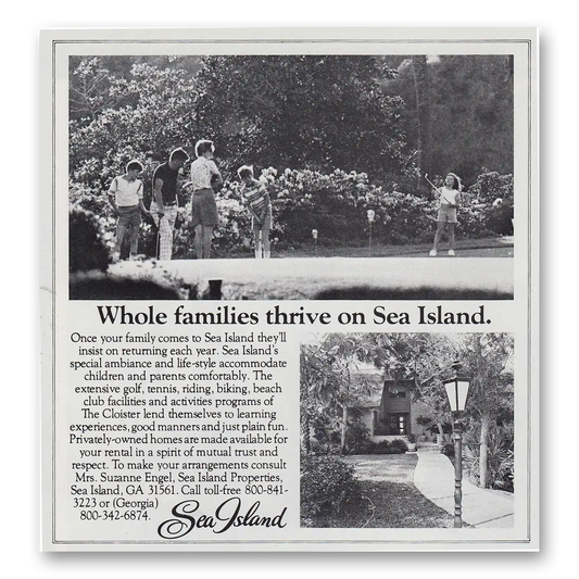 1982 Sea Island Georgia Whole Families Thrive Vintage Magazine Print Ad