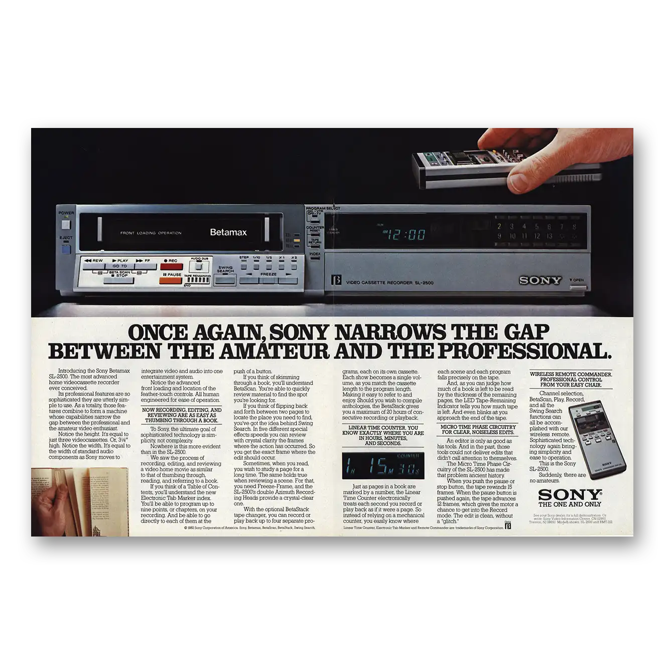 1982 Sony Betamax Once Again Vintage Magazine Print Ad