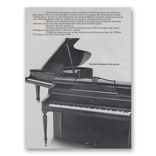 1982 Steinway Piano Find the Steinway Vintage Magazine Print Ad