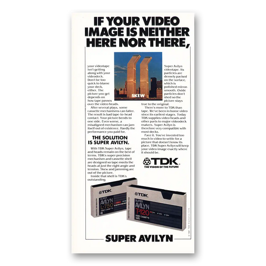 1982 TDK World Trade Center Vintage Magazine Print Ad