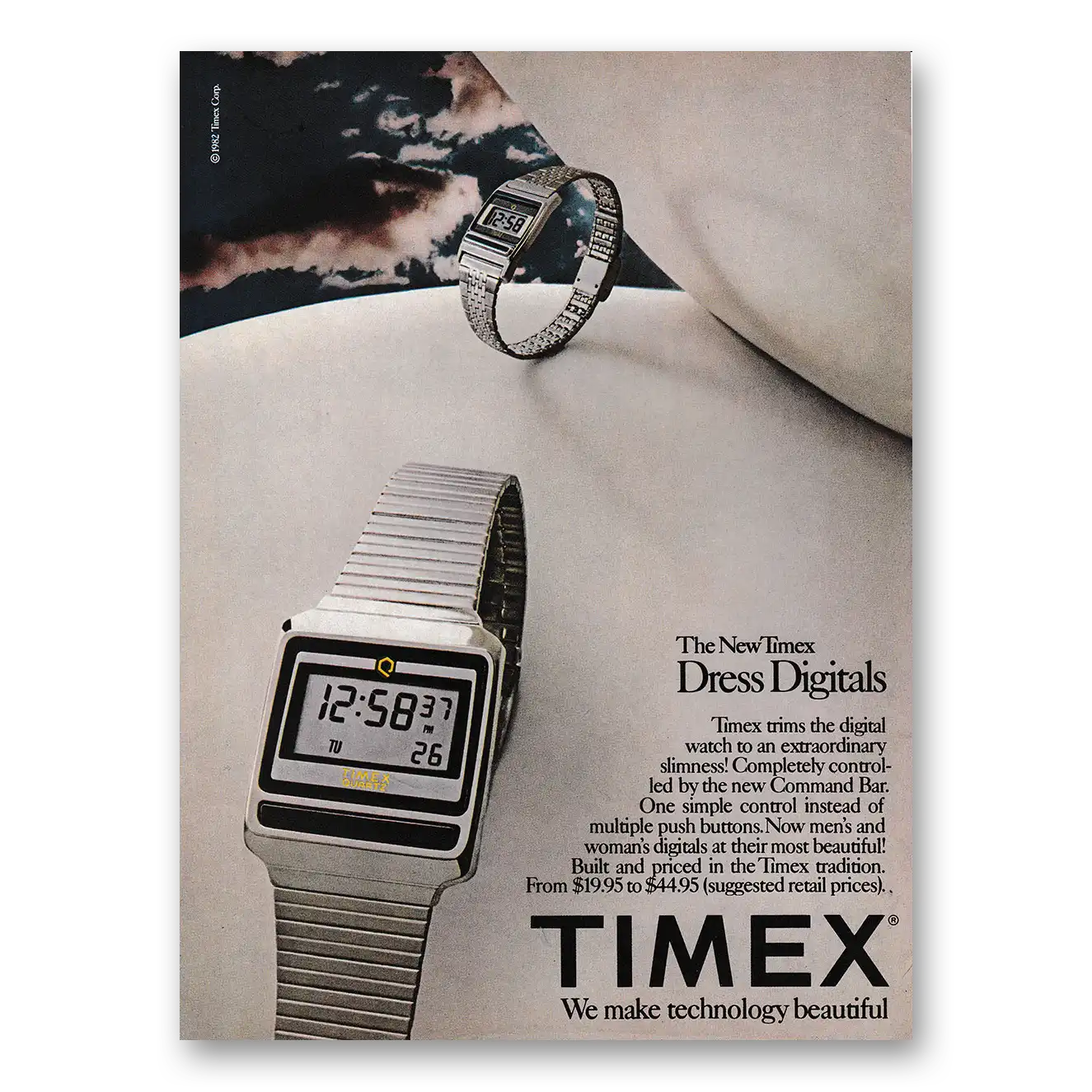 1982 Timex Watch Dress Digitals Vintage Magazine Print Ad