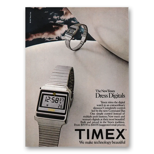 1982 Timex Watch Dress Digitals Vintage Magazine Print Ad