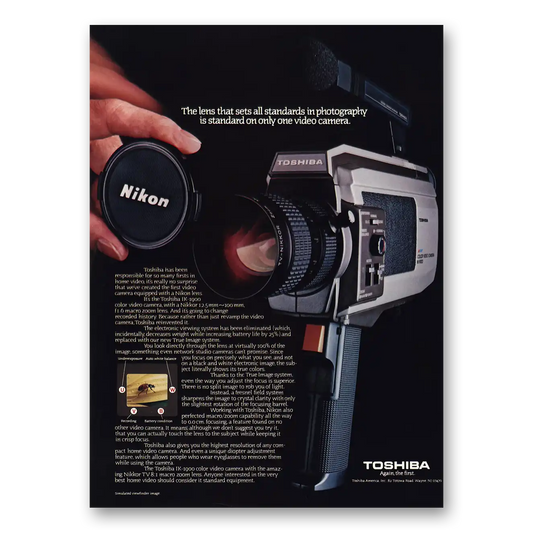 1982 Toshiba Video Camera Lens Sets All Standards Nikon Vintage Magazine Print Ad