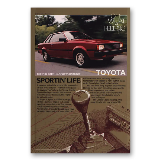 1982 Toyota Corolla Sporting Life Vintage Magazine Print Ad