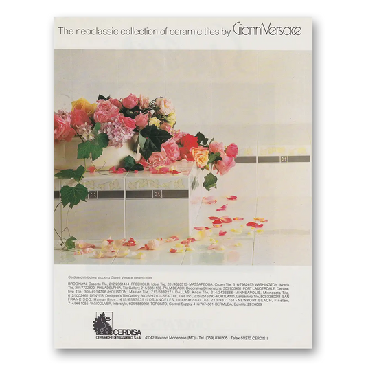 1982 Cerdisa Ceramic Tiles Neoclassic Collection Vintage Magazine Print Ad