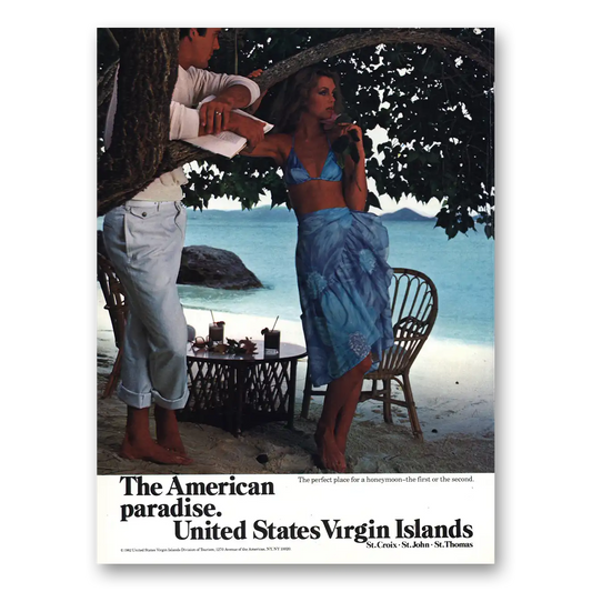 1982 US Virgin Islands American Paradise Vintage Magazine Print Ad