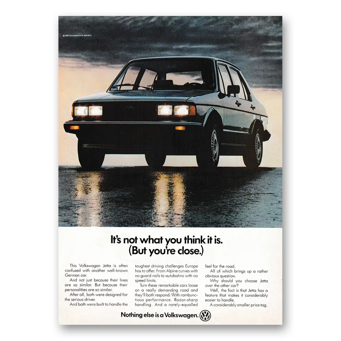 1982 Volkswagen Jetta Not What You Think It Is Vintage Magazine Print Ad