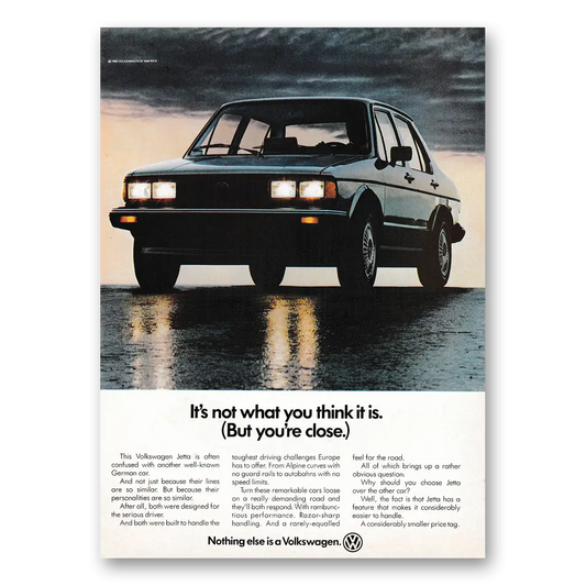 1982 Volkswagen Jetta Not What You Think It Is Vintage Magazine Print Ad