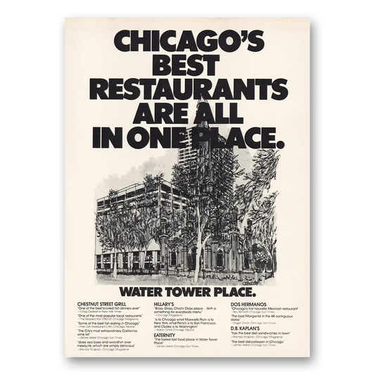 1982 Water Tower Place Chicagos Best Restaurants Vintage Magazine Print Ad