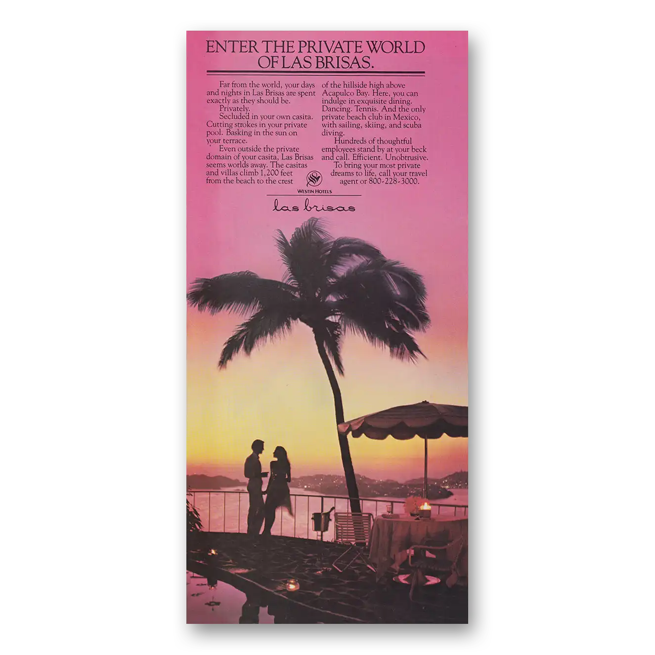 1982 Las Brisas Hotel Enter the Private World Vintage Magazine Print Ad