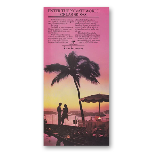 1982 Las Brisas Hotel Enter the Private World Vintage Magazine Print Ad