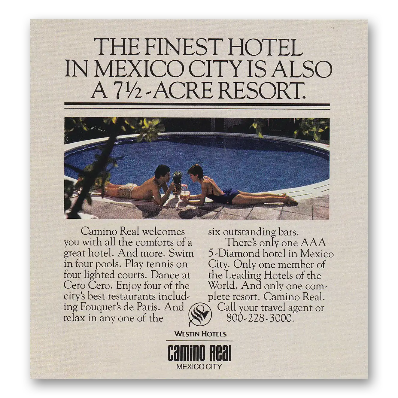 1982 Camino Real Camino Real Resort Mexico City Vintage Magazine Print Ad