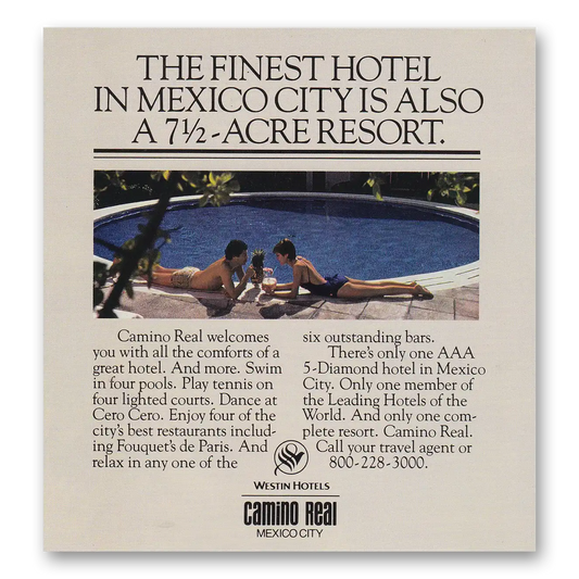 1982 Camino Real Camino Real Resort Mexico City Vintage Magazine Print Ad